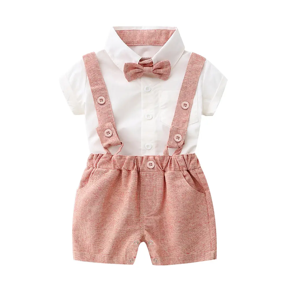 Nuova boutique di design signori della moda di colore solido di estate camicia a manica corta per bambini abbigliamento per bambini 3 mesi di bambino ragazzo vestito