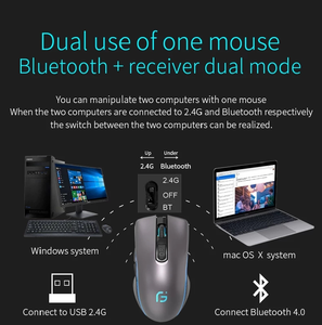 Mouse senza fili ergonomico durevole accessori per Computer cursore di ricarica per Computer portatile Desktop X9 - Product Image 5