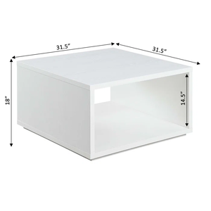 Bien Modem Convenience Concepts Mesa de centro multifuncional cuadrada, Blanca con alta calidad - Product Image 6