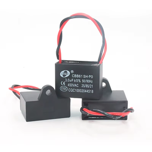 YTF品牌450V <span class=keywords><strong>3UF</strong></span>聚丙烯薄膜电容器交流电机CBB61电风扇和鼓风机电容器深圳