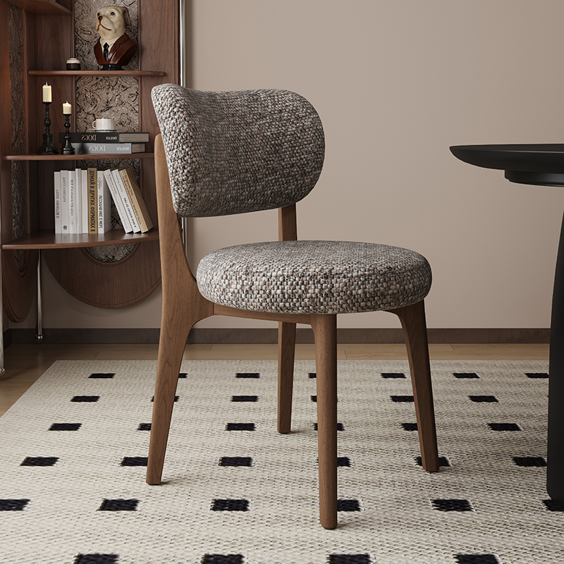 Walnut + Silver Gray Black Gradient Beans Cotton Linen