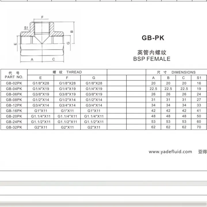 GB Eaton BSP Мужской Женский прямой гидравлический шланг адаптер