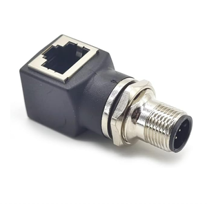 M12 4pin 8pin Connector to RJ45 Plug Male to Famale Adapter a <strong>Style</strong> <strong>Coding</strong> 40A Straight Ethernet Extension Connector Adapter - Product Image 3