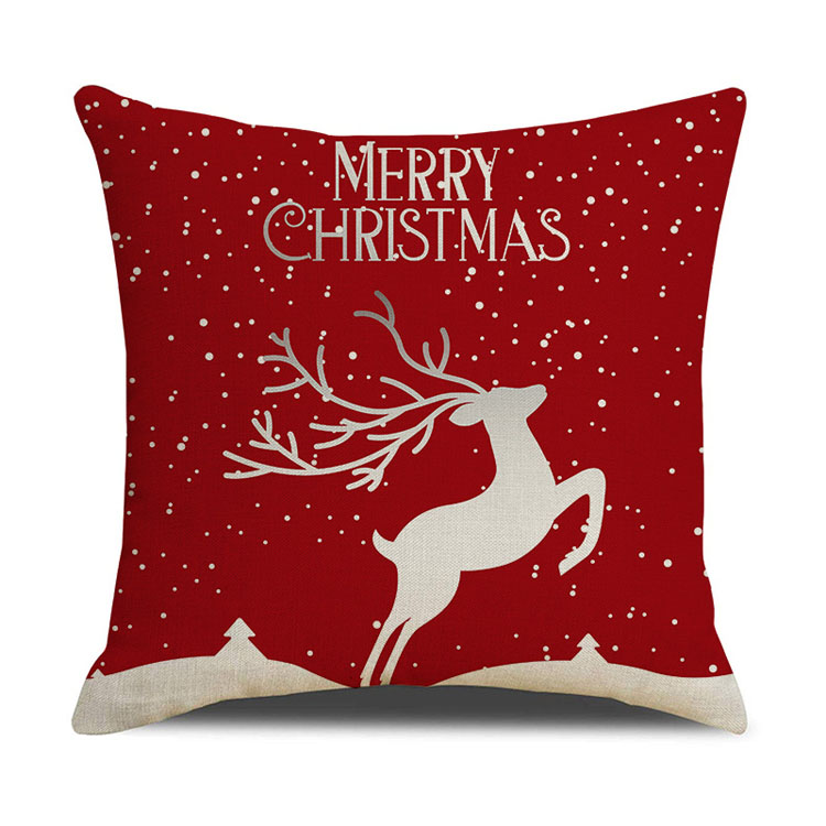 New Style Home Decor Christmas Day Pillow Case Factory Direct Sale Linen Cushion Cover