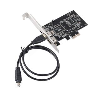 デスクトップPCおよびDV接続用のPCIExpress (1X) から外部IEEE1394アダプターコントローラー (2x6ピン1x4ピン)
