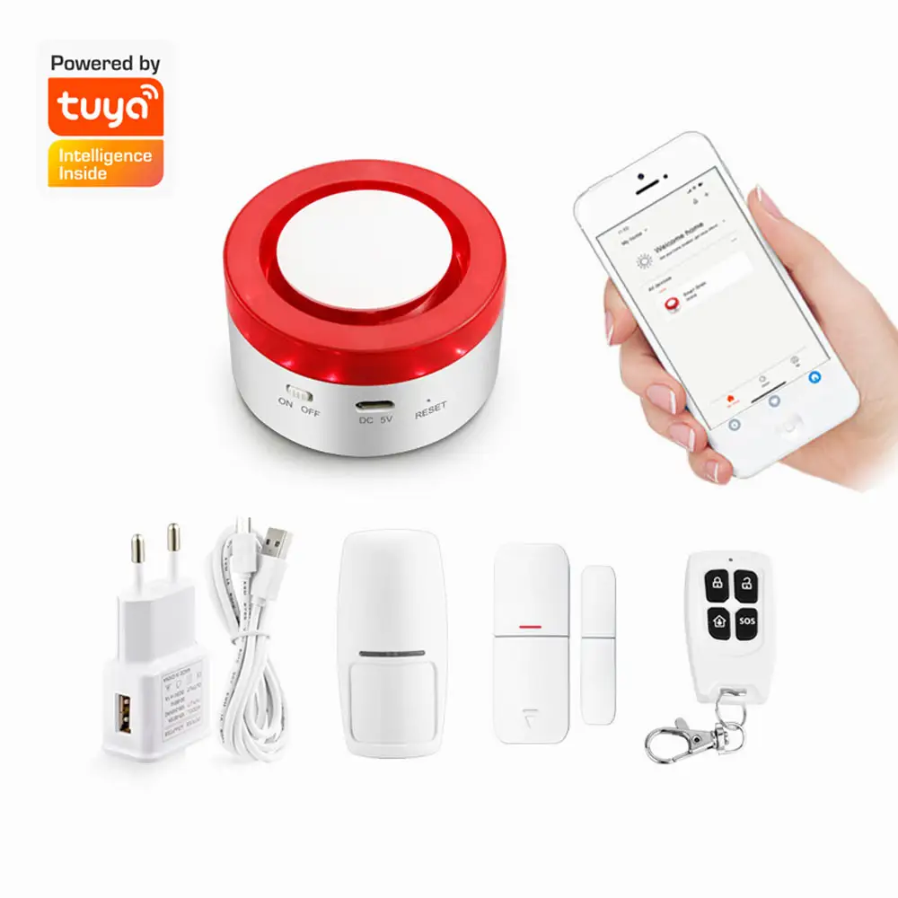 Cina produttore più caldo Wireless WIFI Tuya Smart sirena allarmi domestici PST-H1