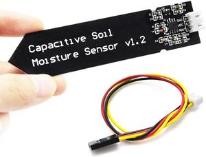 Sensor capacitivo de suelo negro de alta sensibilidad, módulo V1.2, resistente a la corrosión para Arduino para Raspberry Pi