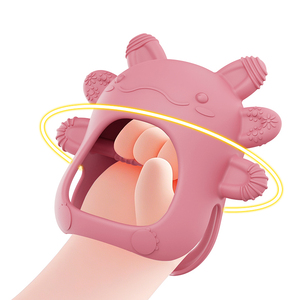 Trẻ sơ sinh bé món quà dễ thương động vật axolotl <span class=keywords><strong>Teether</strong></span> găng tay BPA cấp thực phẩm miễn phí Silicone bé mọc răng nhai đồ chơi cho 0-6 6-12 tháng - Product Image 1