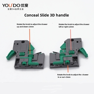 Diapositiva oculta YOUDO, diapositiva de cajón de extensión completa de 3 pliegues, guías de cajones de canal telescópico, diapositivas de cajón ocultas bajo montaje - Product Image 4