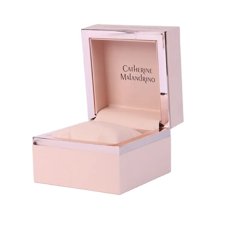 Caja de embalaje de reloj con tapa de papel, fabricante profesional, con cajas de embalaje de papel estampadas en rosa