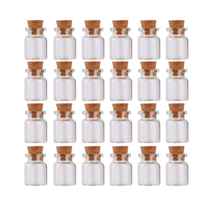 DIY dekorasyon 10ml 12ml 15ml 20ml 30ml Mini küçük tüp flakon şeffaf dileğiyle minik cam şişe tıpa mantar - Product Image 3