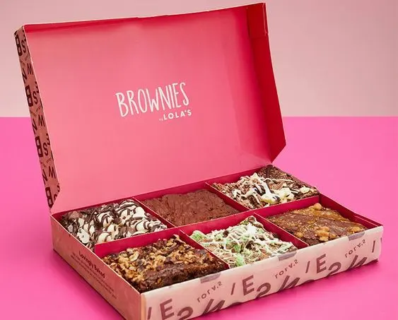 Superventas nuevo estilo caja de embalaje rosa pastel tuerca Donuts Sushi pastelería panadería personalizada galleta Brownie caja de embalaje con inserciones