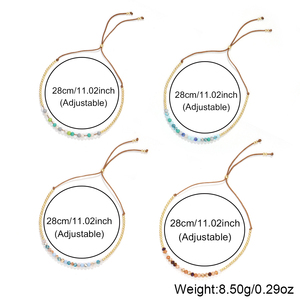 Go2boho, novedad de verano para mujer, conjunto de joyería de moda, pulseras de cuentas chapadas en oro, patrón geométrico, cadena de colores mezclados para la amistad - Product Image 5