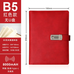 Venta al por mayor personalizado A5 A6 pu cuero hoja suelta presupuesto carpeta contraseña cuaderno con bloqueo diario cuadernos diario con papel de inserción - Product Image 4