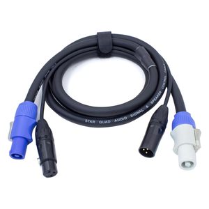 混合电缆DMX512电源开关信号组合3针5针公公电源适配器1m-2m长度，用于舞台照明移动头音频 - Product Image 4