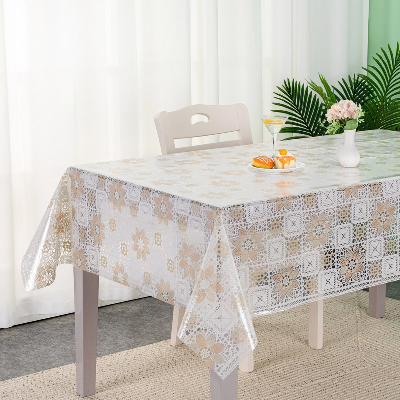 PVC Lace Table Cloth China Home White Table Cloths for Wedding