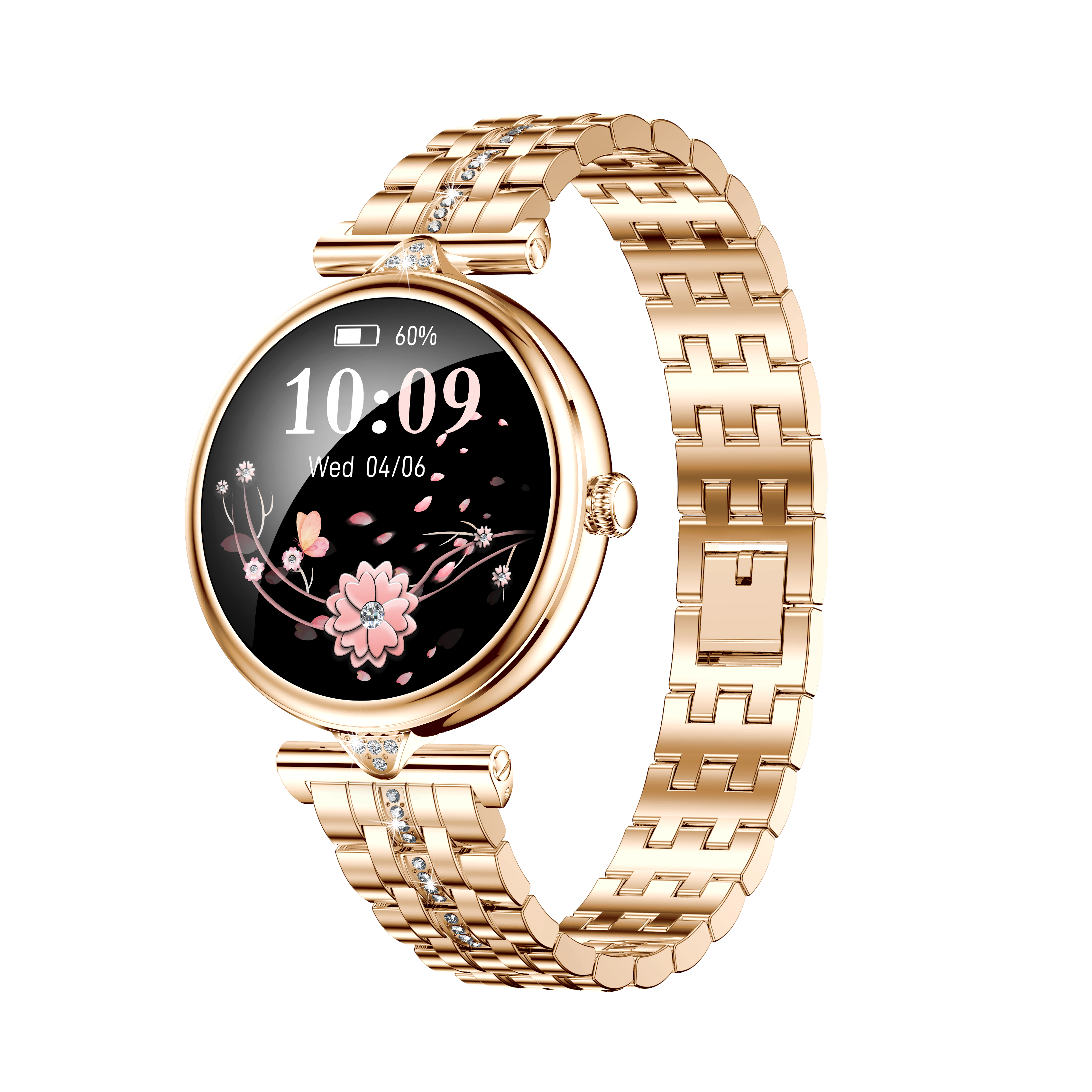 gold diamond metal+silicone strap