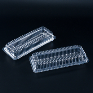 Menteşeli dikdörtgen kapaklı şeffaf plastik tek kullanımlık yiyecek kutusu Blister ambalaj için Takeout suşi Hamburger tatlı kek - Product Image 4