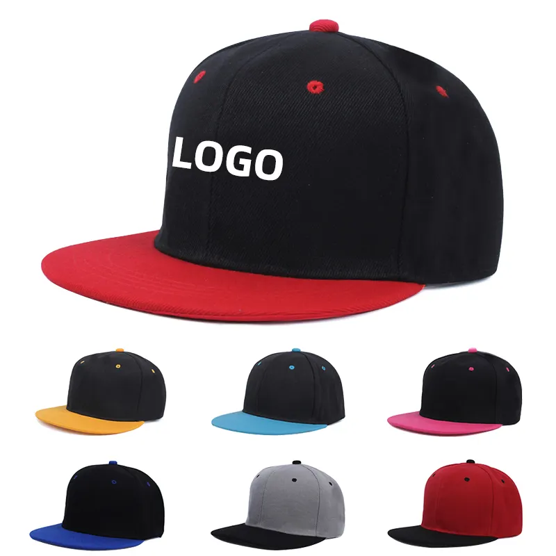 Hip-hop streetwear Flat Brim Hats With 3d embroidery logo patch casquette custom snapback hats caps high quality