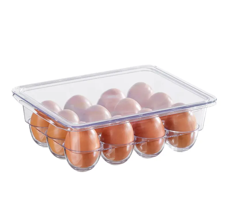 뚜껑과 손잡이 부엌 저장 콘테이너를 가진 플라스틱 계란 쟁반 홀더 냉장고 냉장고 조직자