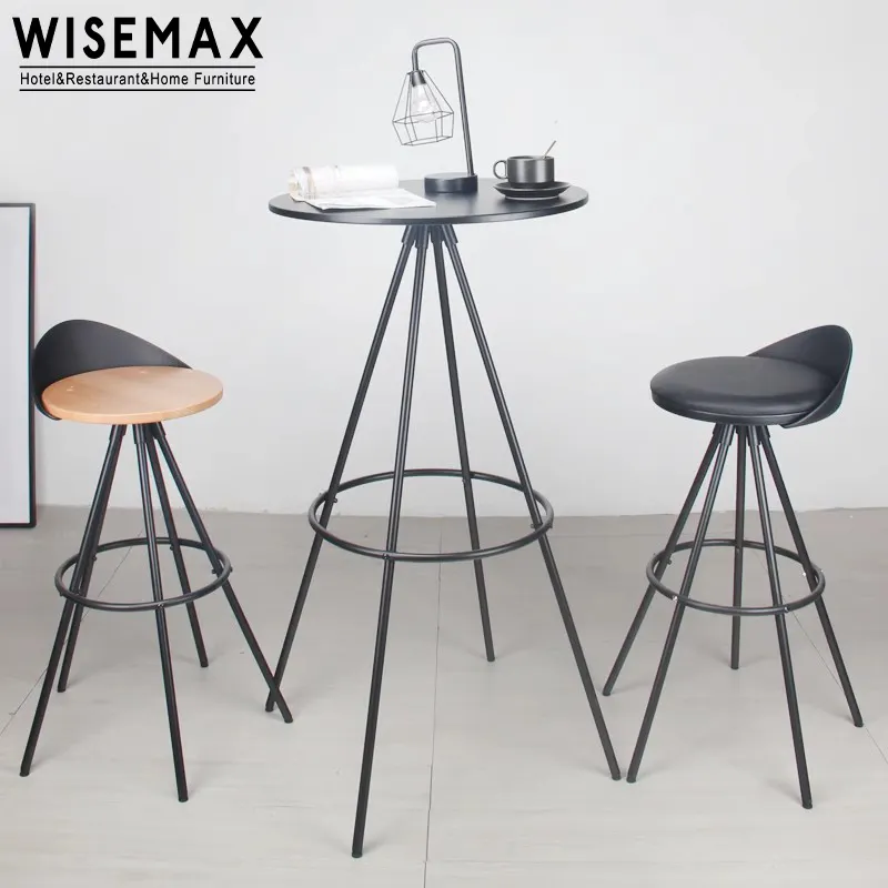 WISEMAX мебель, современная модная простая мебель для столовой, железная основа, столик из МДФ, высокий барный стол для домашнего бара, офиса
