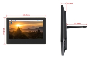 Raspberry Pi 7 Zoll Touchscreen LCD HD-Anzeige IPS Vollbild 1024 × 600 Kapazitiver Touch Drive kostenlos + Hülle für Rsp pi 4B/3B+/3B