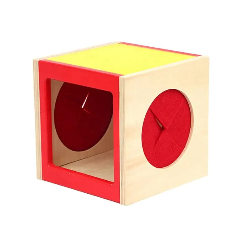 Caja persiana Montessori para bebés, juguete con formas geométricas de madera