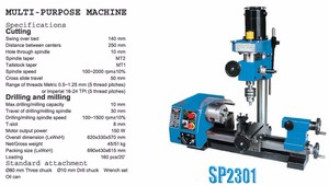 Venta de fábrica precio 3 in1 torno combo multi propósito máquina de torno con CE SP2301 - Product Image 5
