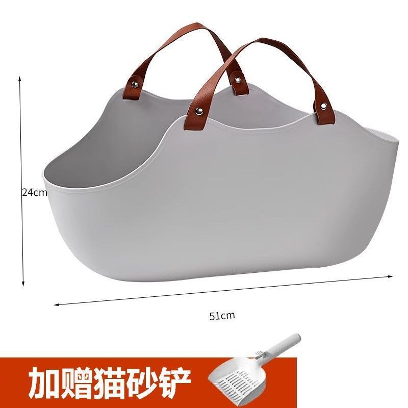 Portable Handheld Bowl Gray Cat Litter Scoop