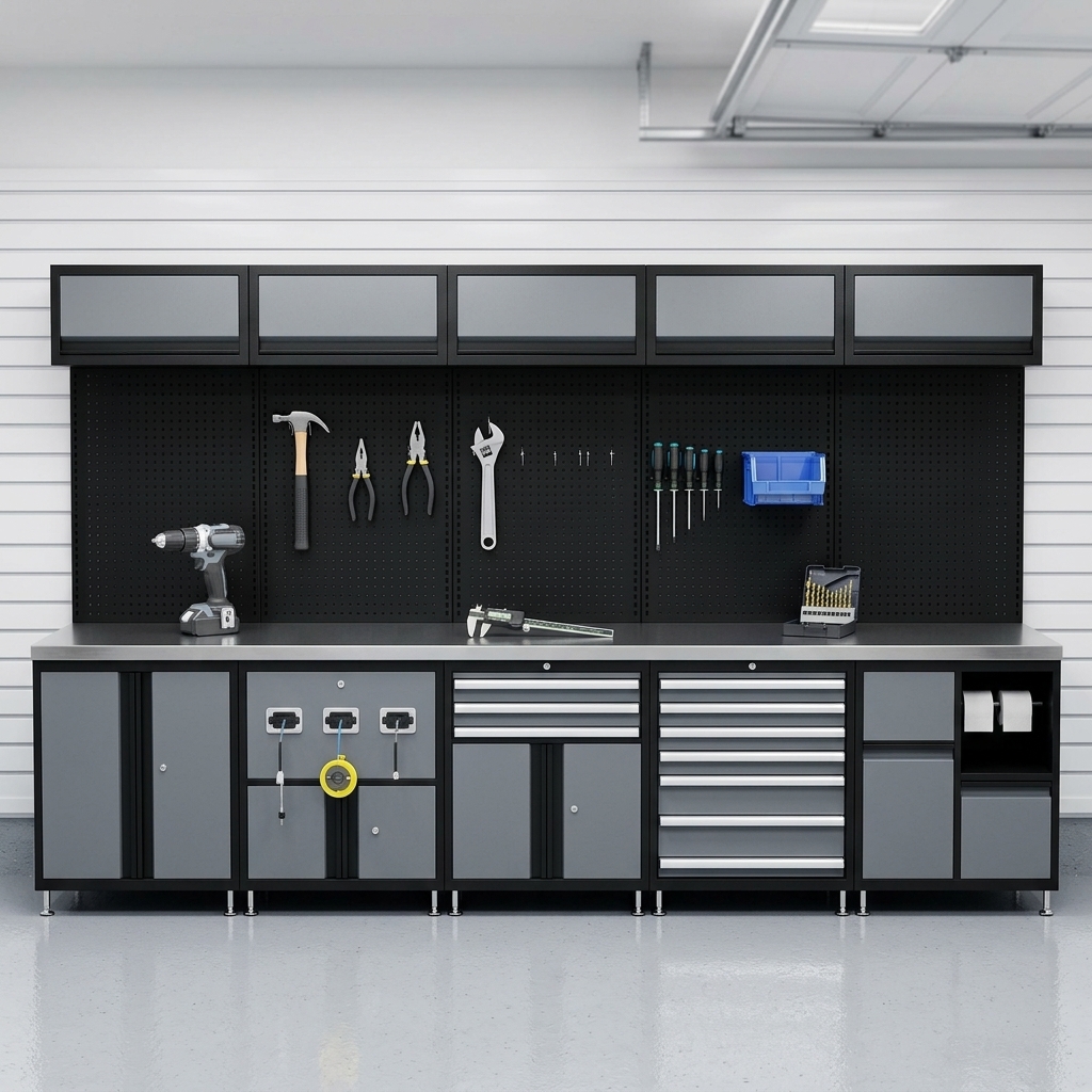 Modular Steel Workshop Bench Combo