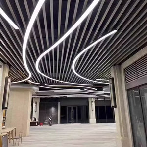 Aluminum PC Customized High Quality Modern Ceiling Lighting System <strong>120cm</strong> Surface Mounted Hanging <strong>Led</strong> Linear Pendant Light - Product Image 4