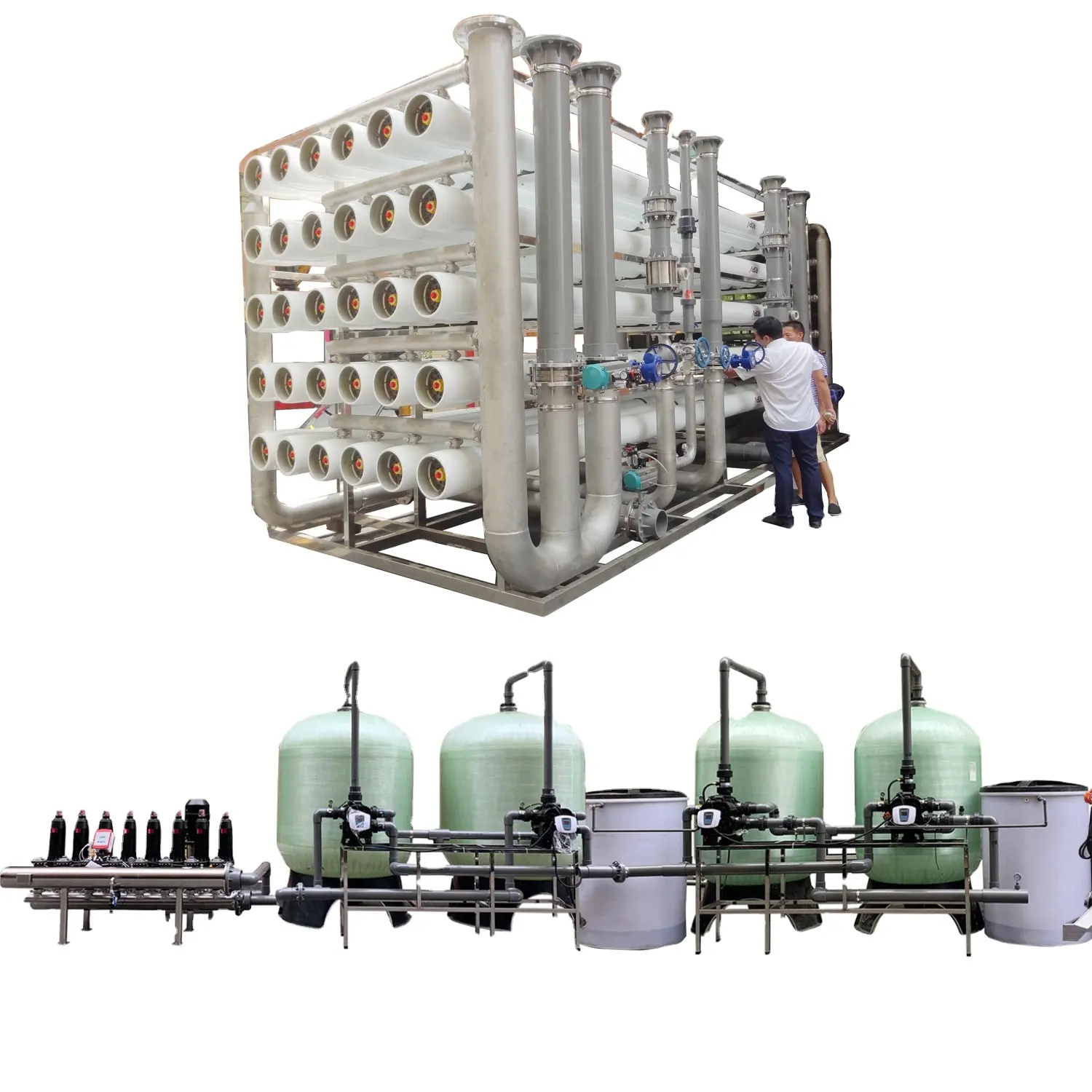 500 litros/hora a 100000l/h Osmosis Inversa máquina Desalinizadora Planta de Tratamiento De Aguas de Pozo Salobre/Salado