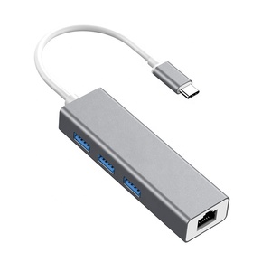 USB-C HUB con RJ45 100 adattatore Gigabit Ethernet Hub multiporta USB 3.0 adattatore di rete Lan da USB C A Ethernet per MacBook Pro/A - Product Image 2