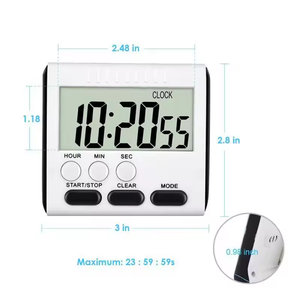 Vierkant-LCD-Digitalbildschirm Küchen-Timer Digital Kochen Count-Up Countdown Alarm Schlaf Stopwatch Uhr Funktion Taktgeber - Product Image 2