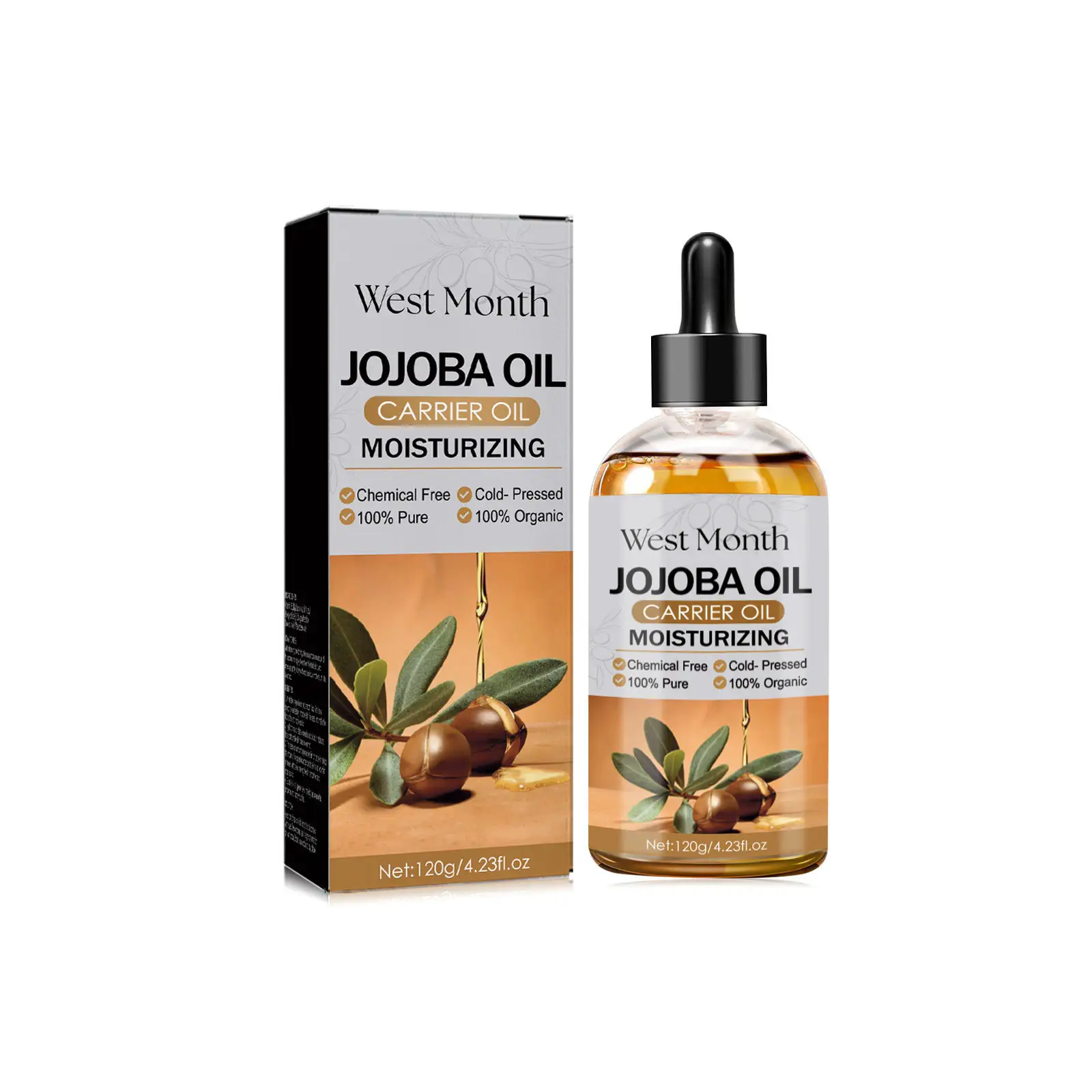 Aceite de jojoba 120g Loción reafirmante para el cabello para prevenir la caída del cabello y reparar el aceite para el cuidado del cabello seco, furia y suave