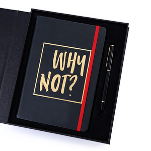 Green Leather <strong>Notebook</strong> Customizable <strong>Printing</strong> Emboss Logo Journal <strong>Notebook</strong> <strong>with</strong> Pen Gift in Black Box case - Product Image 2
