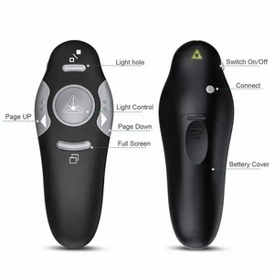 2.4 Ghz senza fili Presenter penna Powerpoint PPT RF telecomando nero penna USB con potenti puntatori Laser rossi