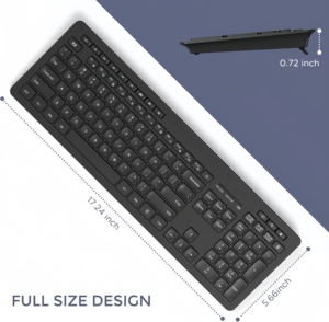 2.4GHz <strong>Wireless</strong> Quiet <strong>Keyboard</strong> <strong>Mouse</strong> with USB Receiver, Full Size Cute <strong>Wireless</strong> <strong>Keyboard</strong> for Windows Laptop <strong>Computer</strong> Desktop - Product Image 4