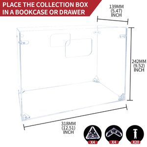 Caja organizadora de archivos colgantes, organizador de carpetas de archivos acrílicos para carpetas de tamaño carta caja de soporte de archivos portátil con asas - Product Image 4