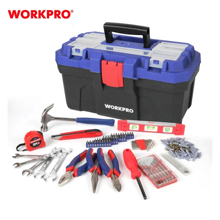 Workpro caixa de ferramentas 170pc portátil, conjunto de ferramentas domésticas