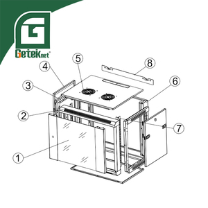 Geteknet da 19 pollici cabinet di rete 6U assemblare 600mm a parete rack per rete dati rack - Product Image 1