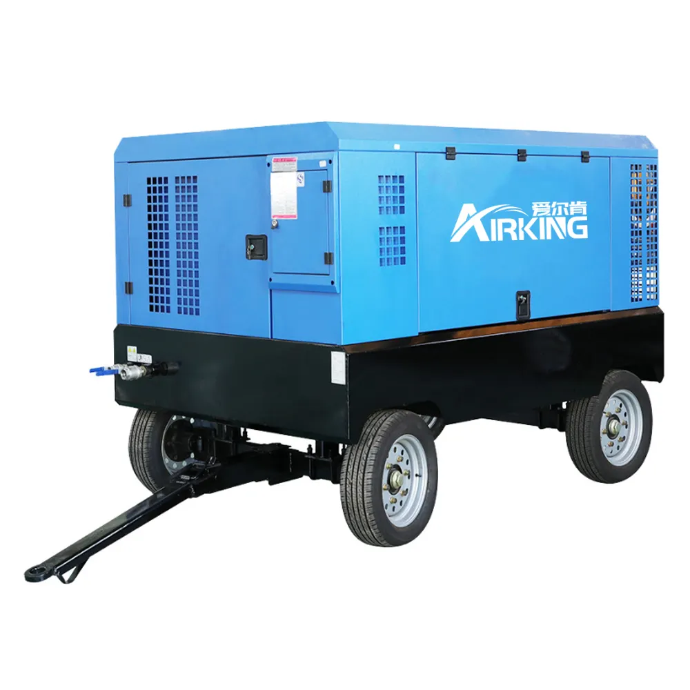 Compresseur d'air Diesel industriel 176cfm, moteur compresseur d'air Diesel Mobile 41kw 116psi pour le sablage