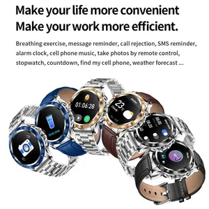 นาฬิกาอัจฉริยะ Nx1 1.32นิ้วสำหรับผู้ชาย360*360หน้าจอ HD อัตราการเต้นของหัวใจความดันโลหิตโทรแบบ BT เล่นเพลง