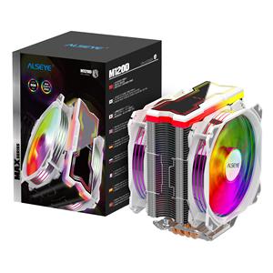 Yüksek hava akışı Alseye M120D RGB <span class=keywords><strong>CPU</strong></span> soğutucu bilgisayar soğutma hayranları için 6 ısı boruları ile destek LGA 1700