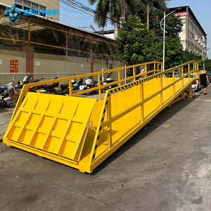 8t-20t <strong>Dock</strong> Ramp Mobile <strong>Loading</strong> Yard Ramp Movable <strong>Dock</strong> <strong>Leveler</strong> Customized Heightened Guardrails on Both Sides