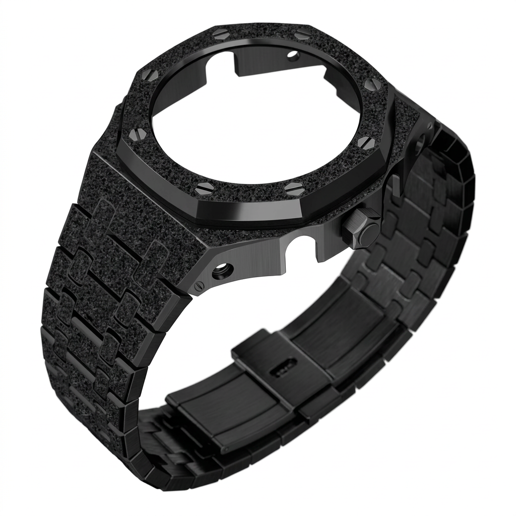 4 gen black case-steel strap