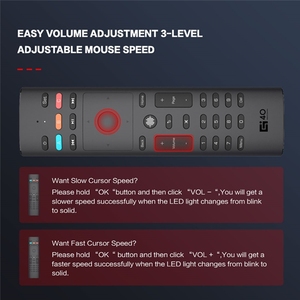 G40S 2,4G voz Air mouse Botones Numéricos giroscopio de 6 ejes control remoto TV Box usando batería AAA IR aprendizaje remoto - Product Image 5
