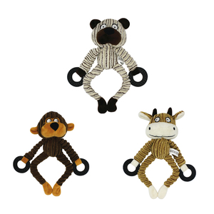 Động vật sang trọng nhai đồ chơi với cao su tự nhiên Ring - Bear khỉ bò thiết lập cho hung hăng chewers, răng Làm Sạch & chán nản cứu trợ - Product Image 1