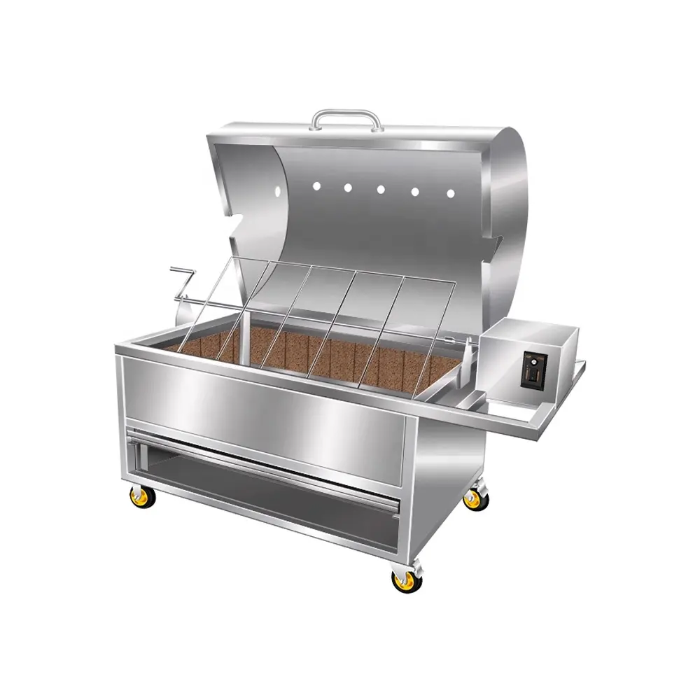 Rotação automática Cordeiro Cabra Frango Forno Carvão Spit Roaster Rotisserie Rotary BBQ Grill