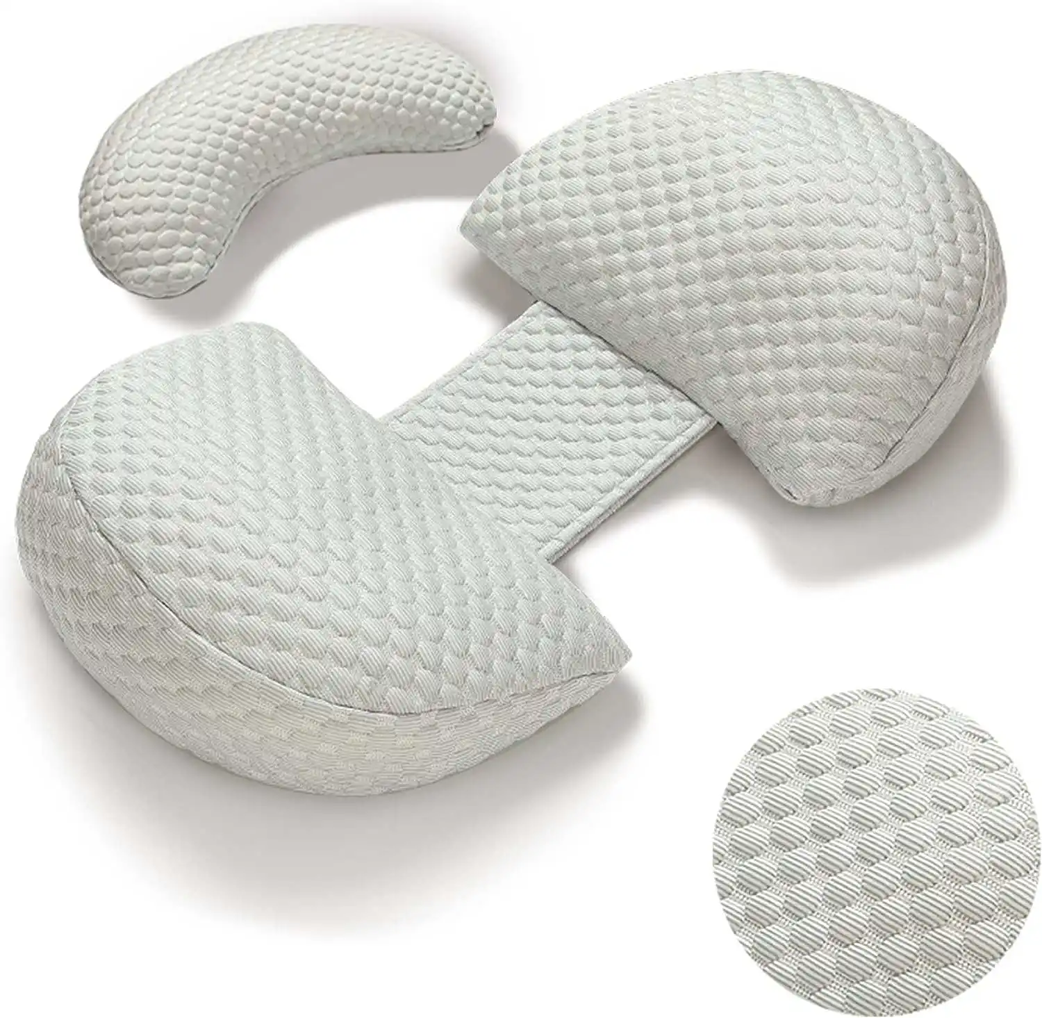 睡眠用妊娠枕、取り外し可能なカバー付きH字型全身マタニティ枕-背中、脚、腹、腰のサポート